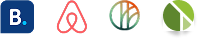 Logos de Booking.com y Airbnb
